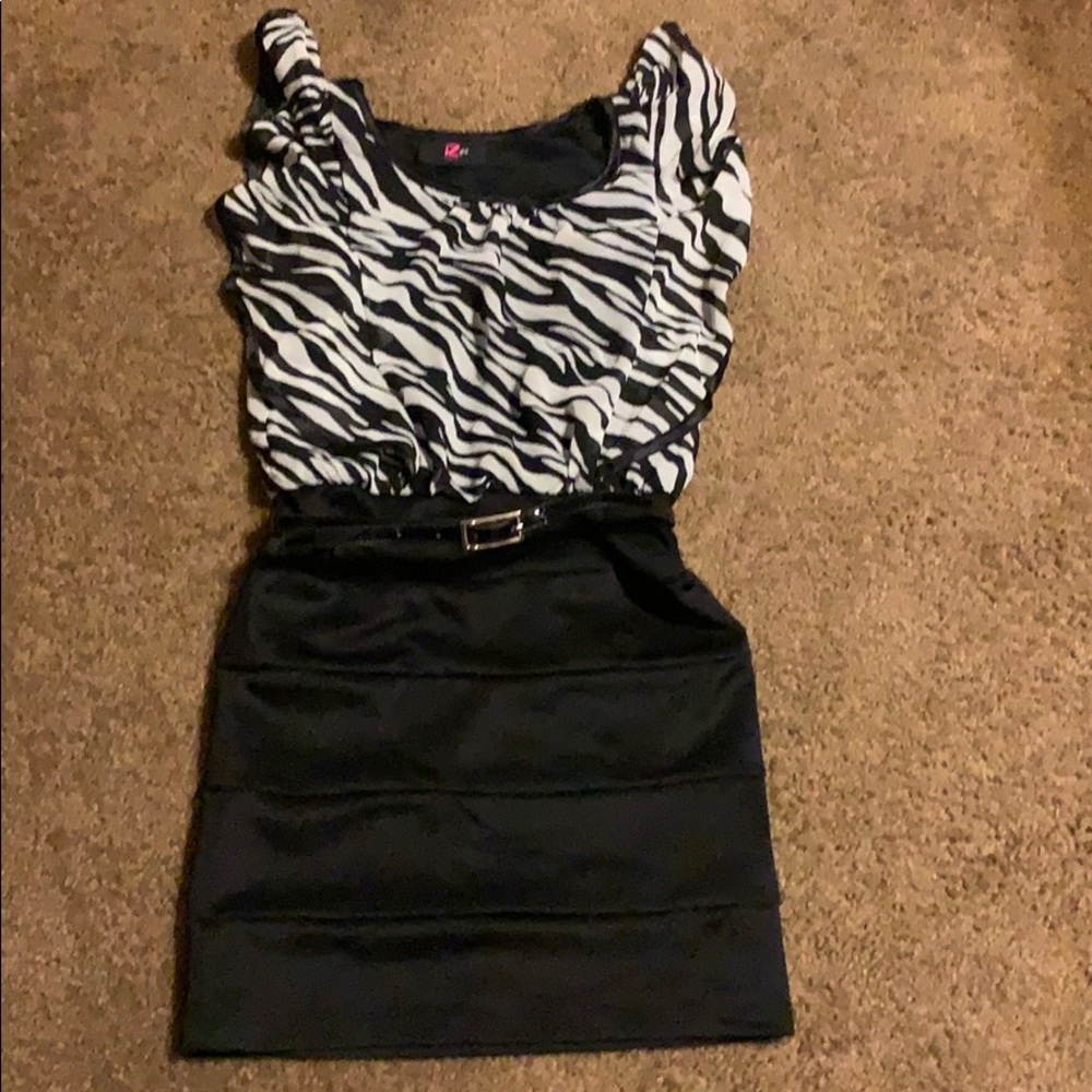 Girls zebra print dress size 10 super cute
